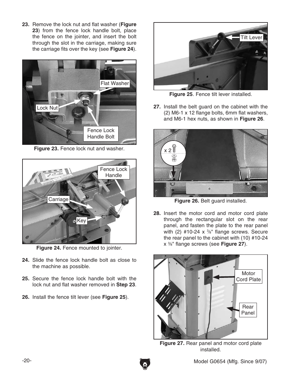 Grizzly G0654 User Manual | Page 22 / 56