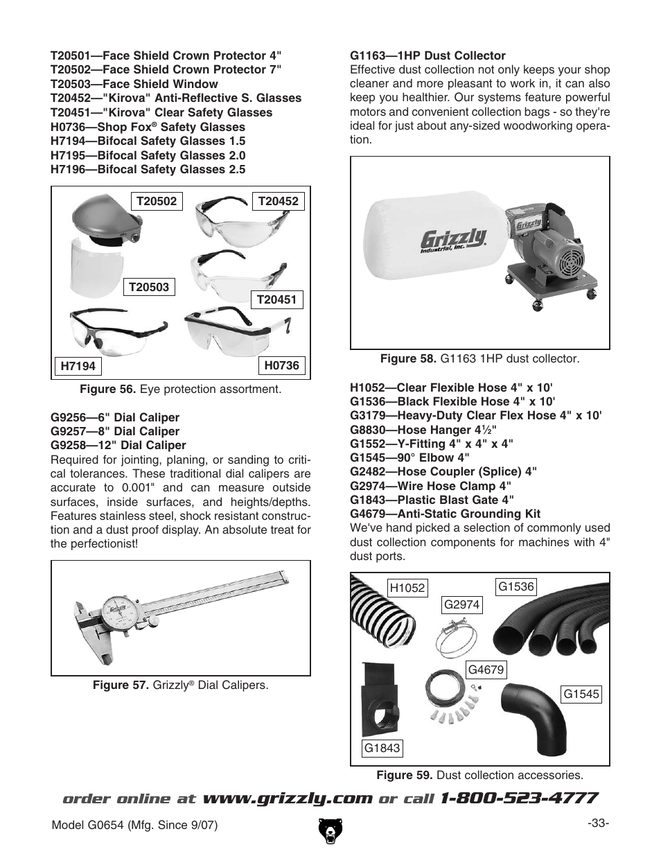 Order online at, Or call | Grizzly G0654 User Manual | Page 35 / 56