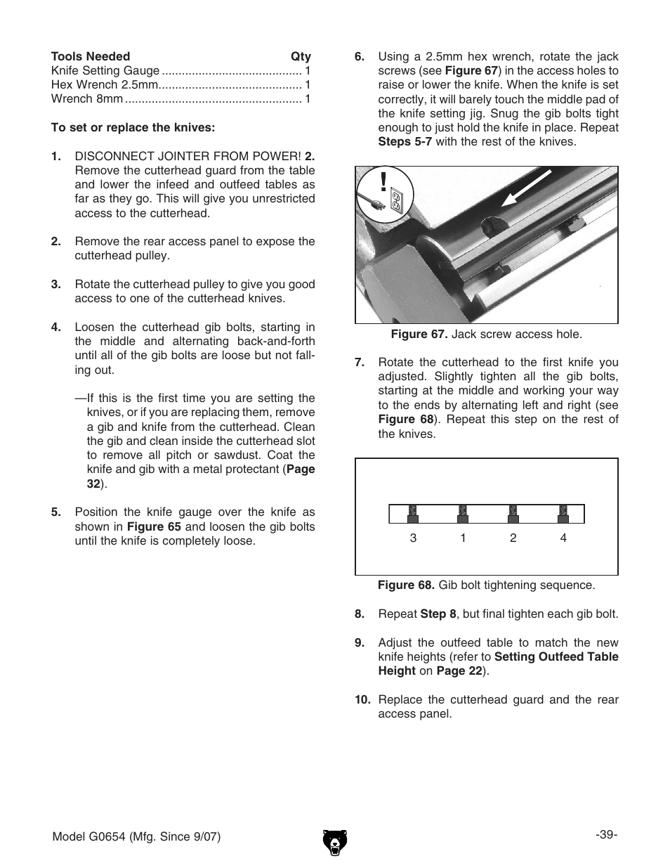 Grizzly G0654 User Manual | Page 41 / 56