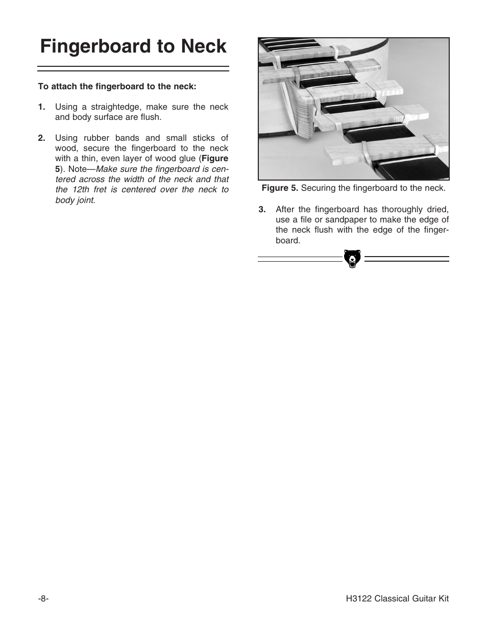 Fingerboard to neck | Grizzly H3122 User Manual | Page 10 / 24