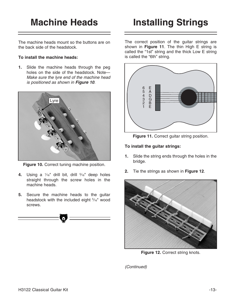 Installing strings machine heads | Grizzly H3122 User Manual | Page 15 / 24