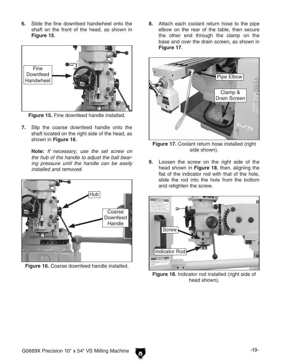 Grizzly VS MILLING MACHINE G0669X User Manual | Page 21 / 76