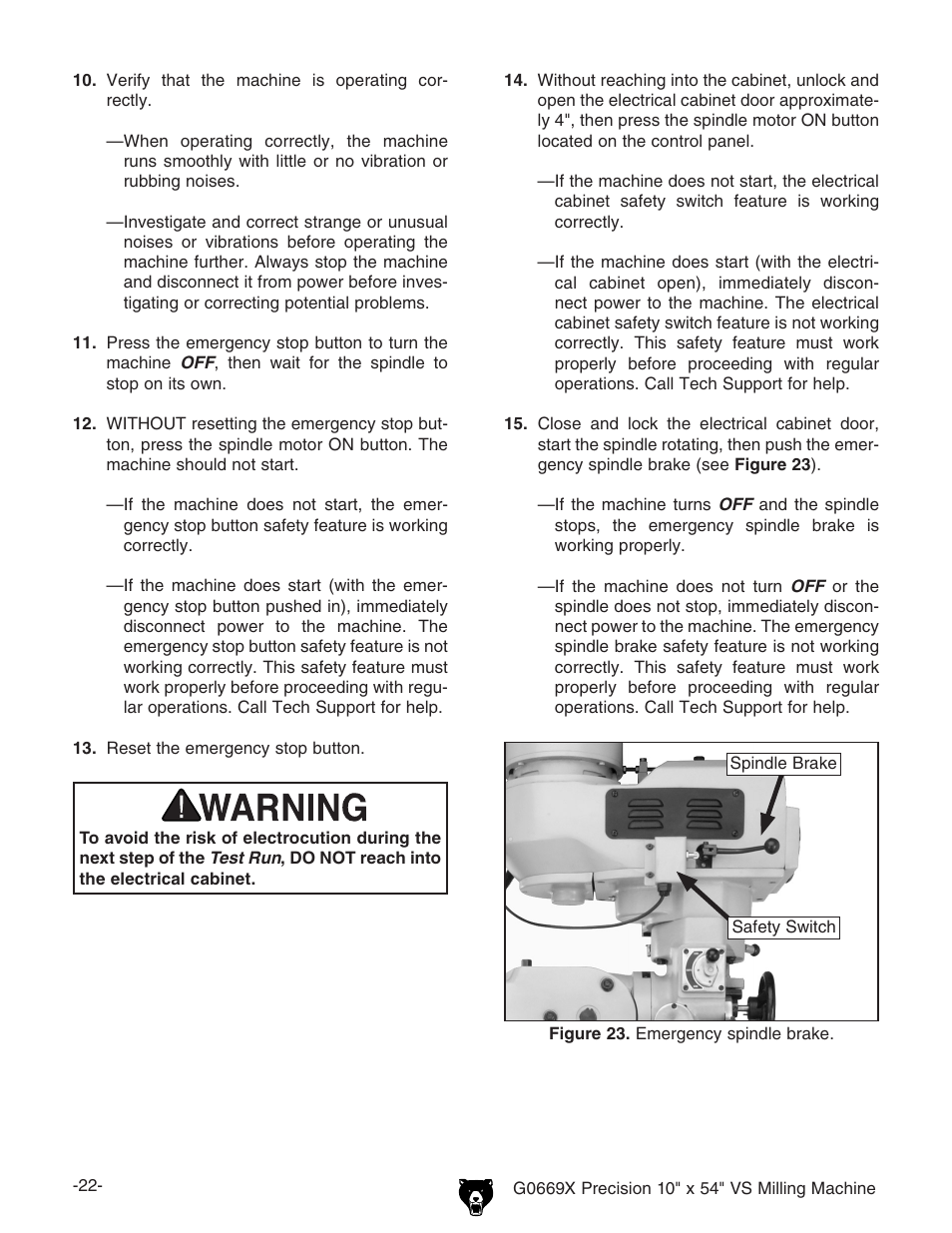 Grizzly VS MILLING MACHINE G0669X User Manual | Page 24 / 76