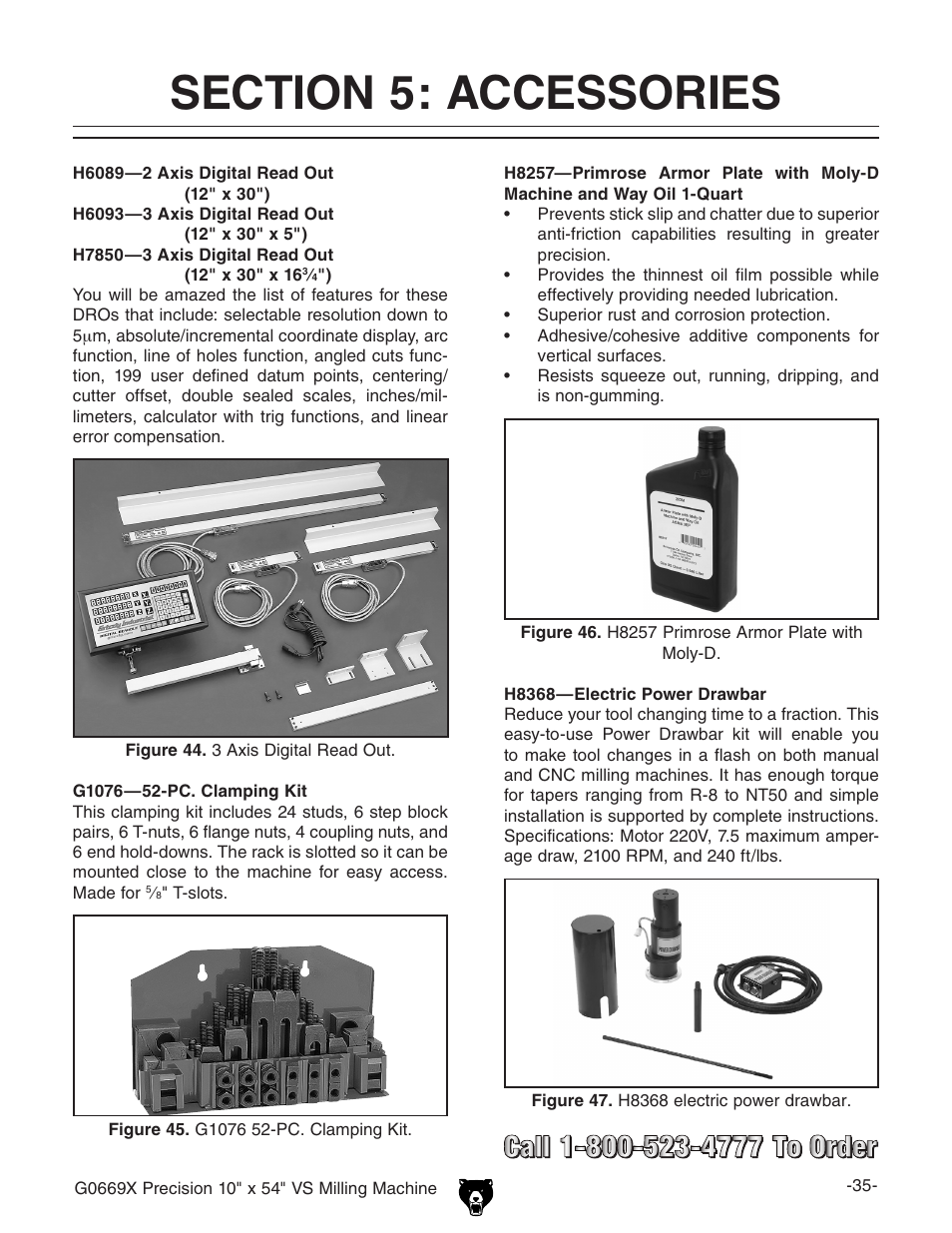 Grizzly VS MILLING MACHINE G0669X User Manual | Page 37 / 76