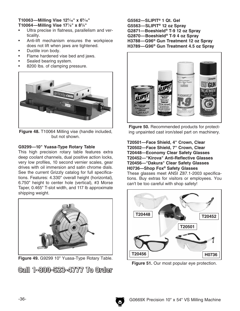 Grizzly VS MILLING MACHINE G0669X User Manual | Page 38 / 76