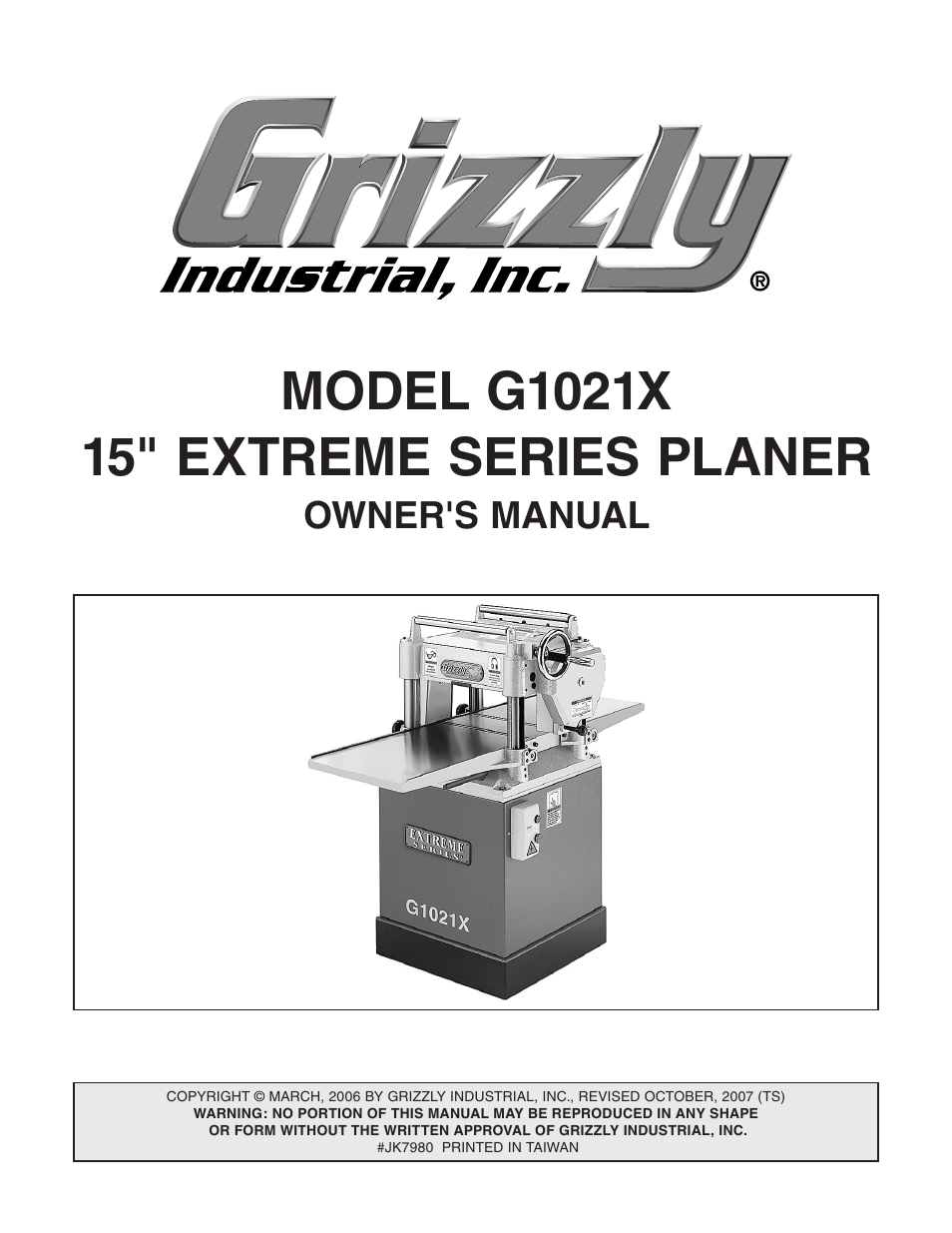 Grizzly G1021x User Manual | 52 pages