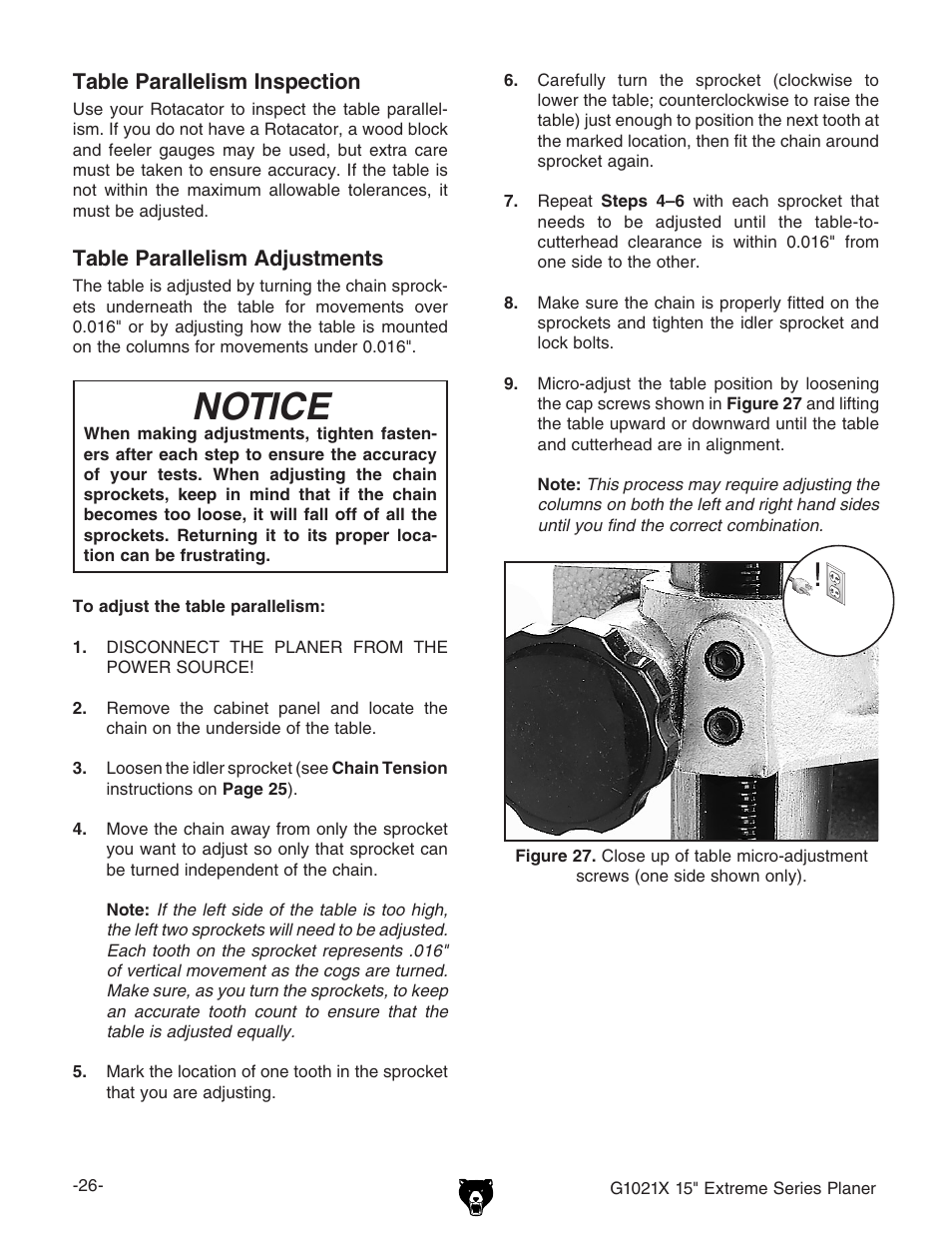 Notice | Grizzly G1021x User Manual | Page 28 / 52