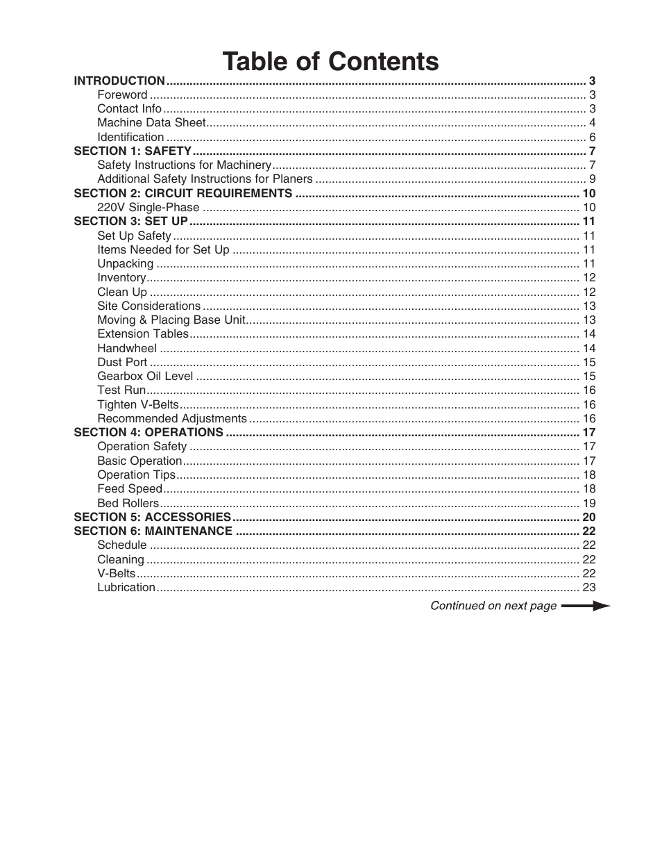 Grizzly G1021x User Manual | Page 3 / 52