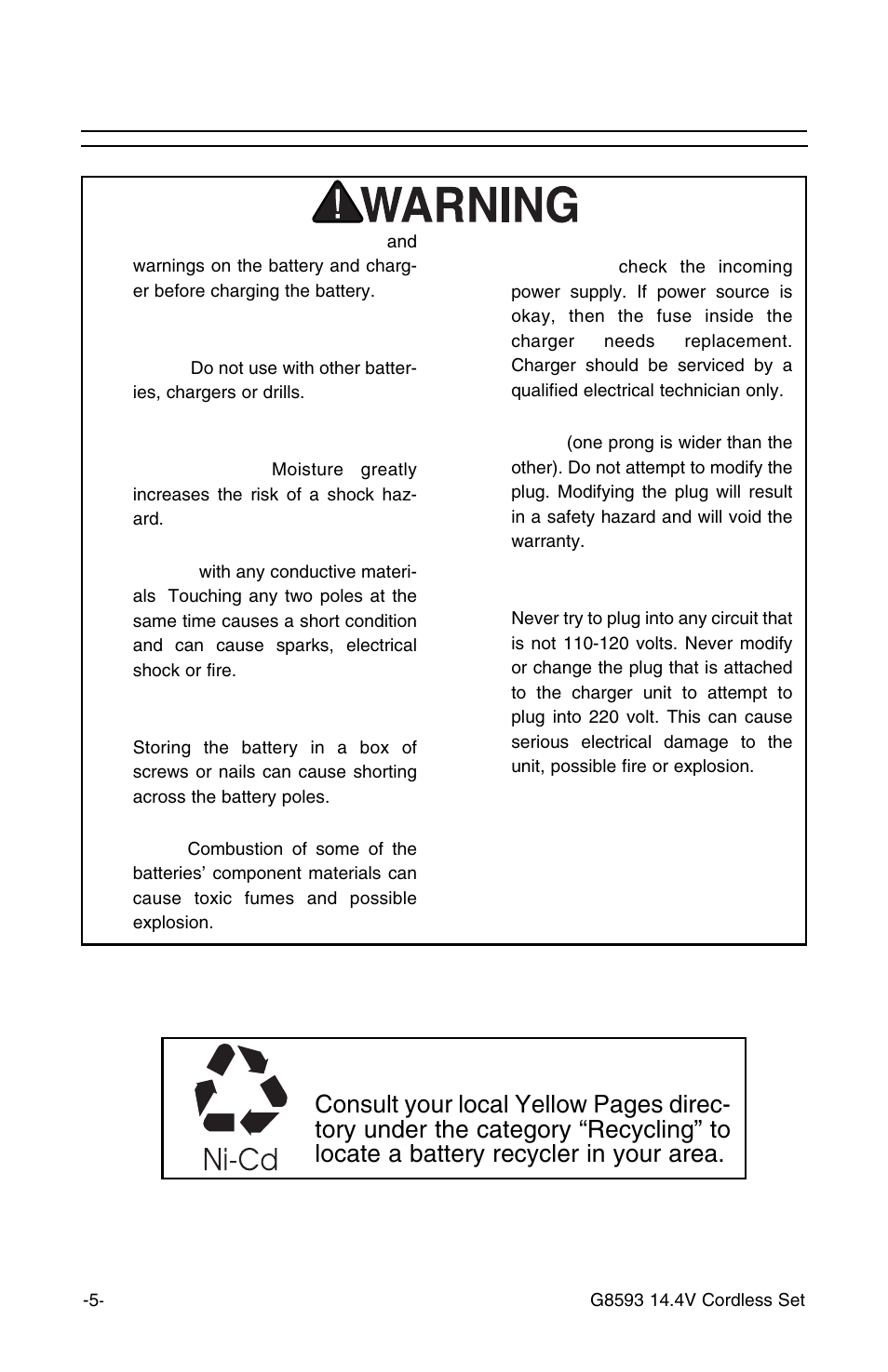 Charging safety | Grizzly G8593 User Manual | Page 5 / 13