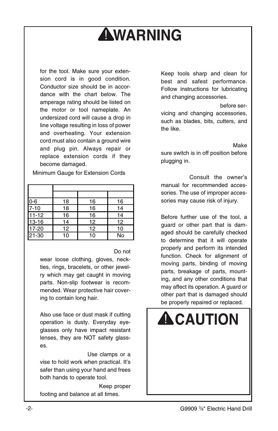 Safety instructions for power tools | Grizzly G9909 User Manual | Page 4 / 10