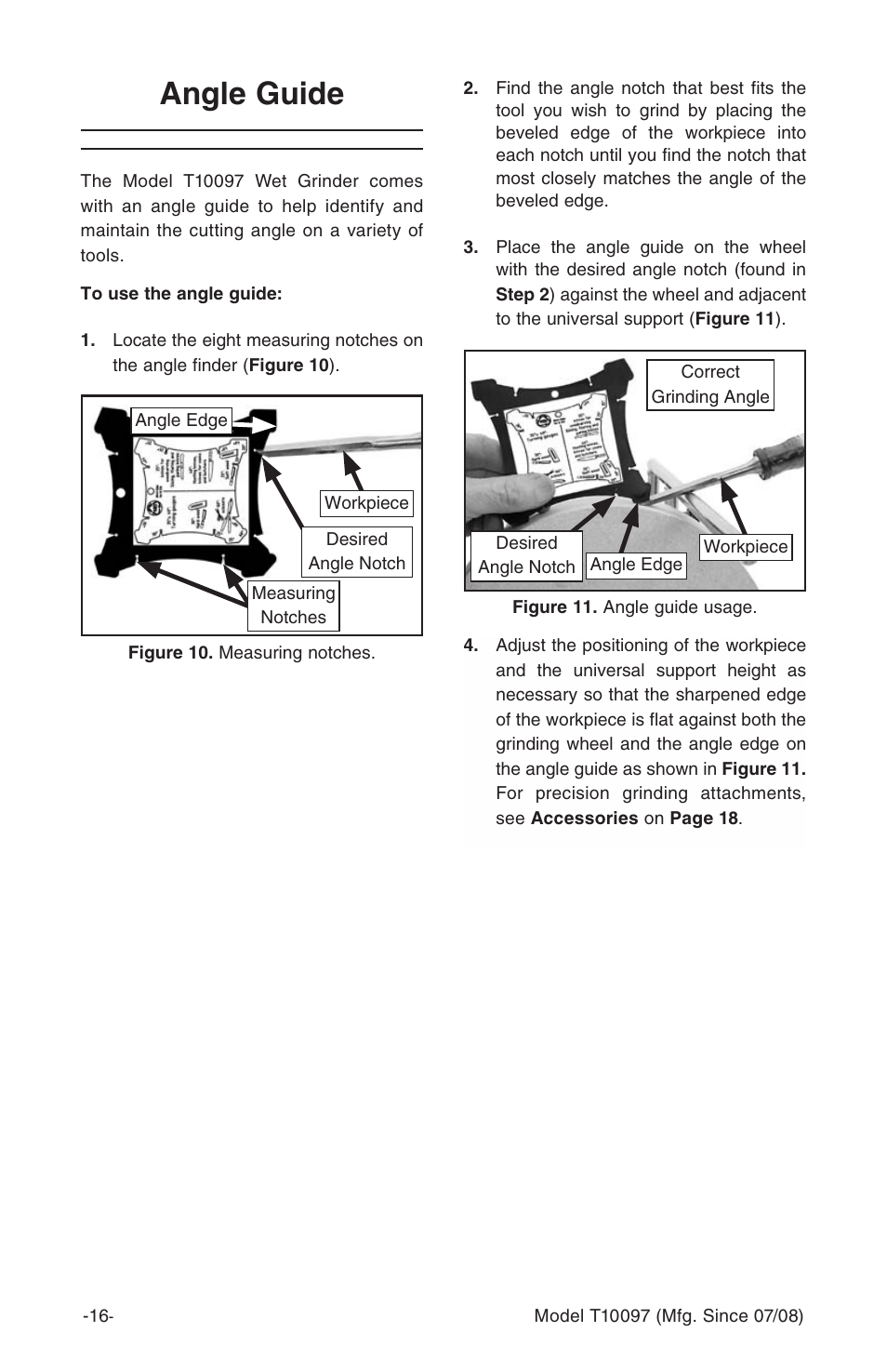 Angle guide | Grizzly T10097 User Manual | Page 16 / 30