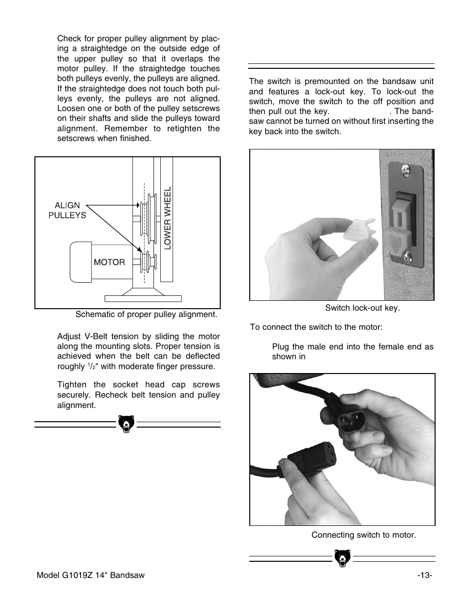 Switch | Grizzly G1019Z User Manual | Page 15 / 44