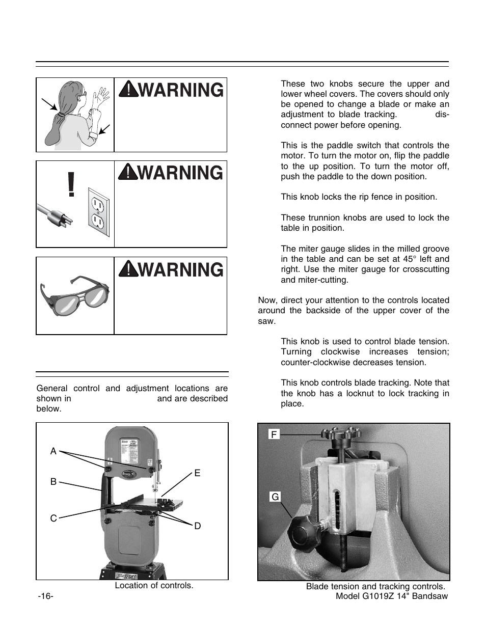 General | Grizzly G1019Z User Manual | Page 18 / 44