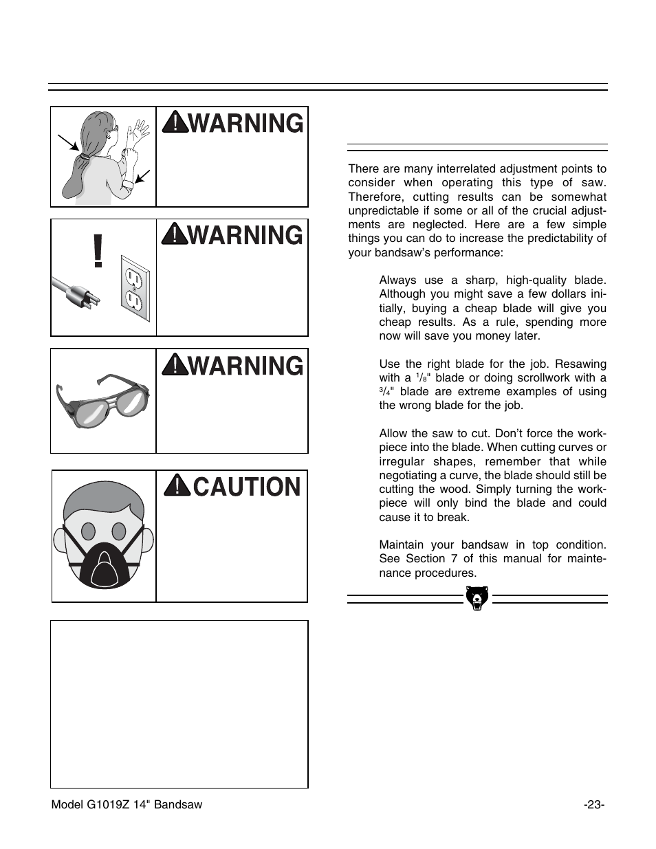 General, Notice | Grizzly G1019Z User Manual | Page 25 / 44