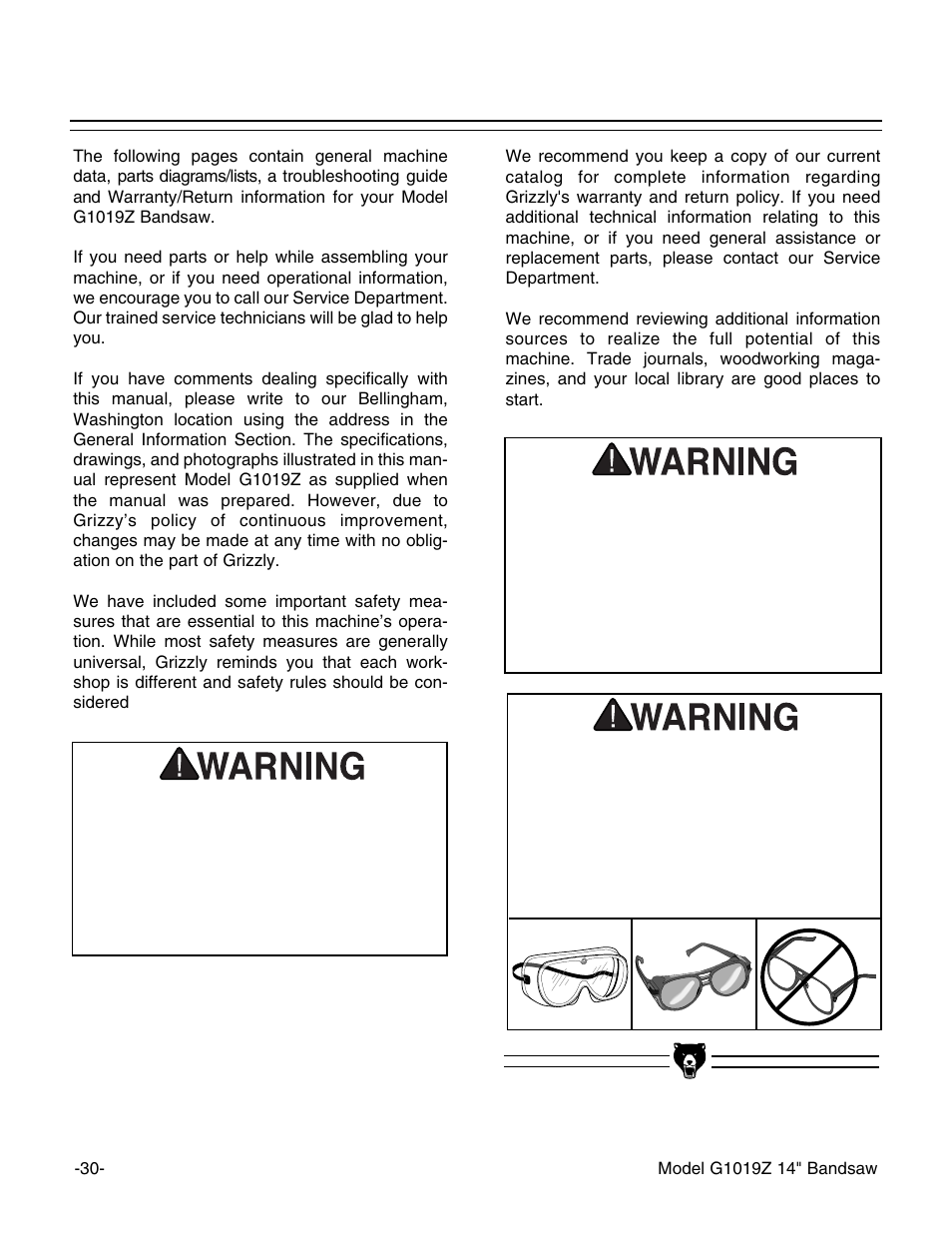 Grizzly G1019Z User Manual | Page 32 / 44