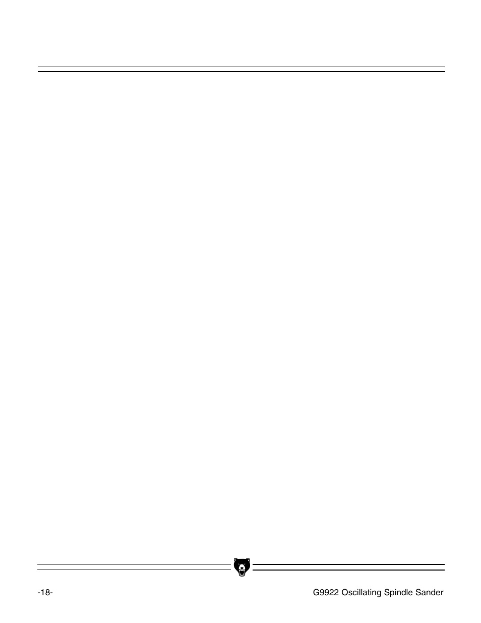 Grizzly G9922 User Manual | Page 20 / 22