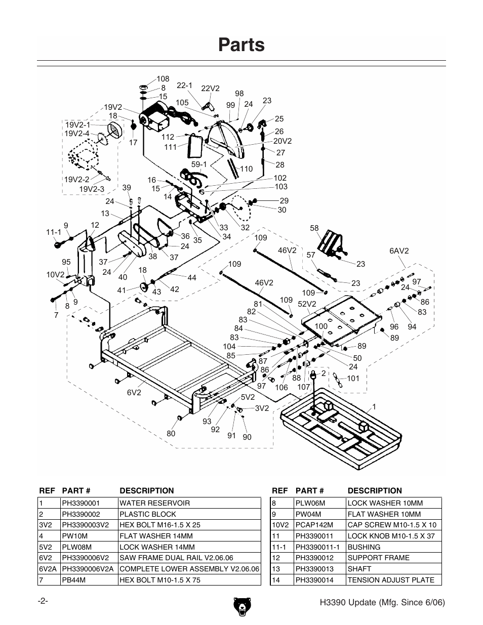 Parts | Grizzly H3390 User Manual | Page 2 / 35