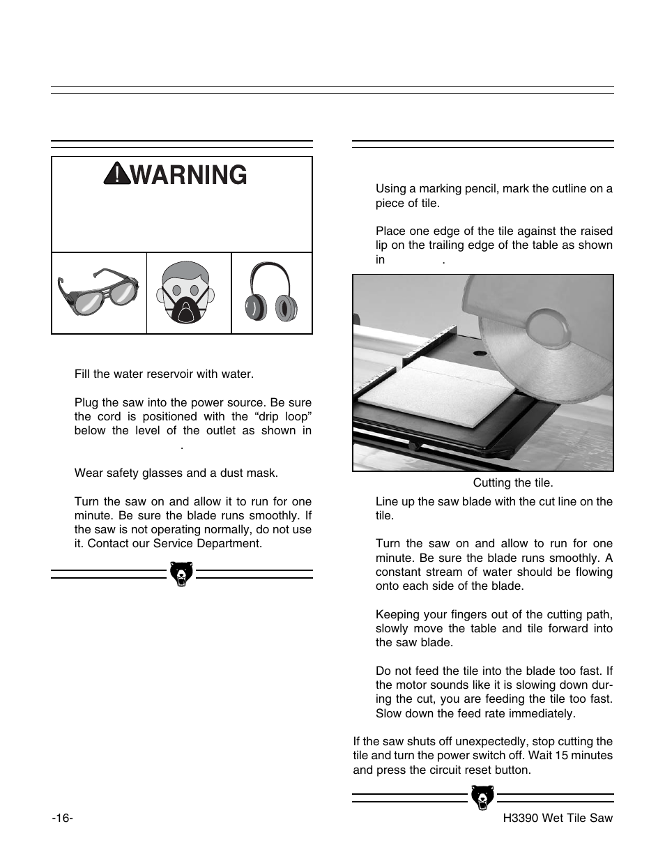 Cut preparation, Cutting | Grizzly H3390 User Manual | Page 21 / 35