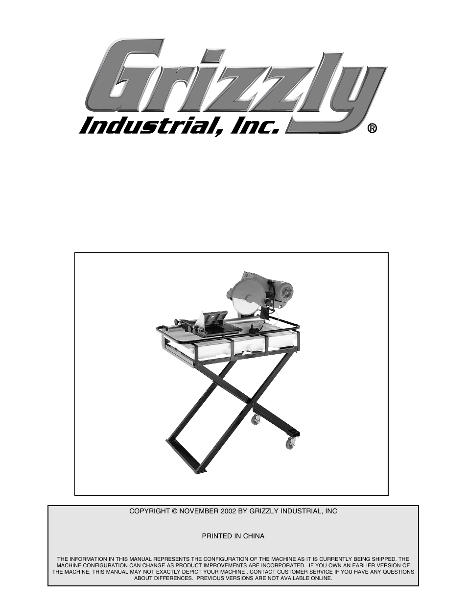 Instruction manual, 10" wet tile saw, Model h3390 | Grizzly H3390 User Manual | Page 4 / 35