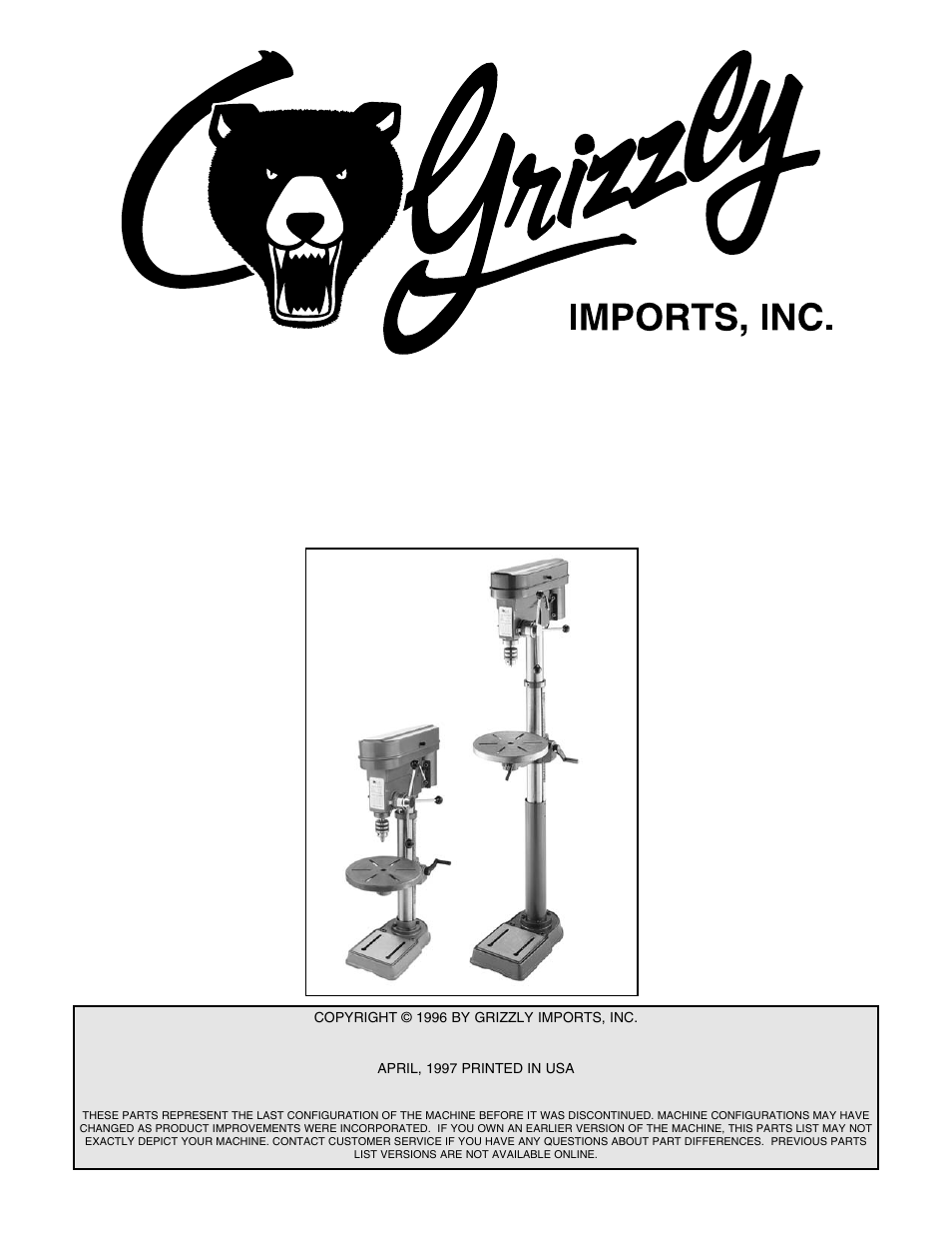 Grizzly G4009 User Manual | 3 pages