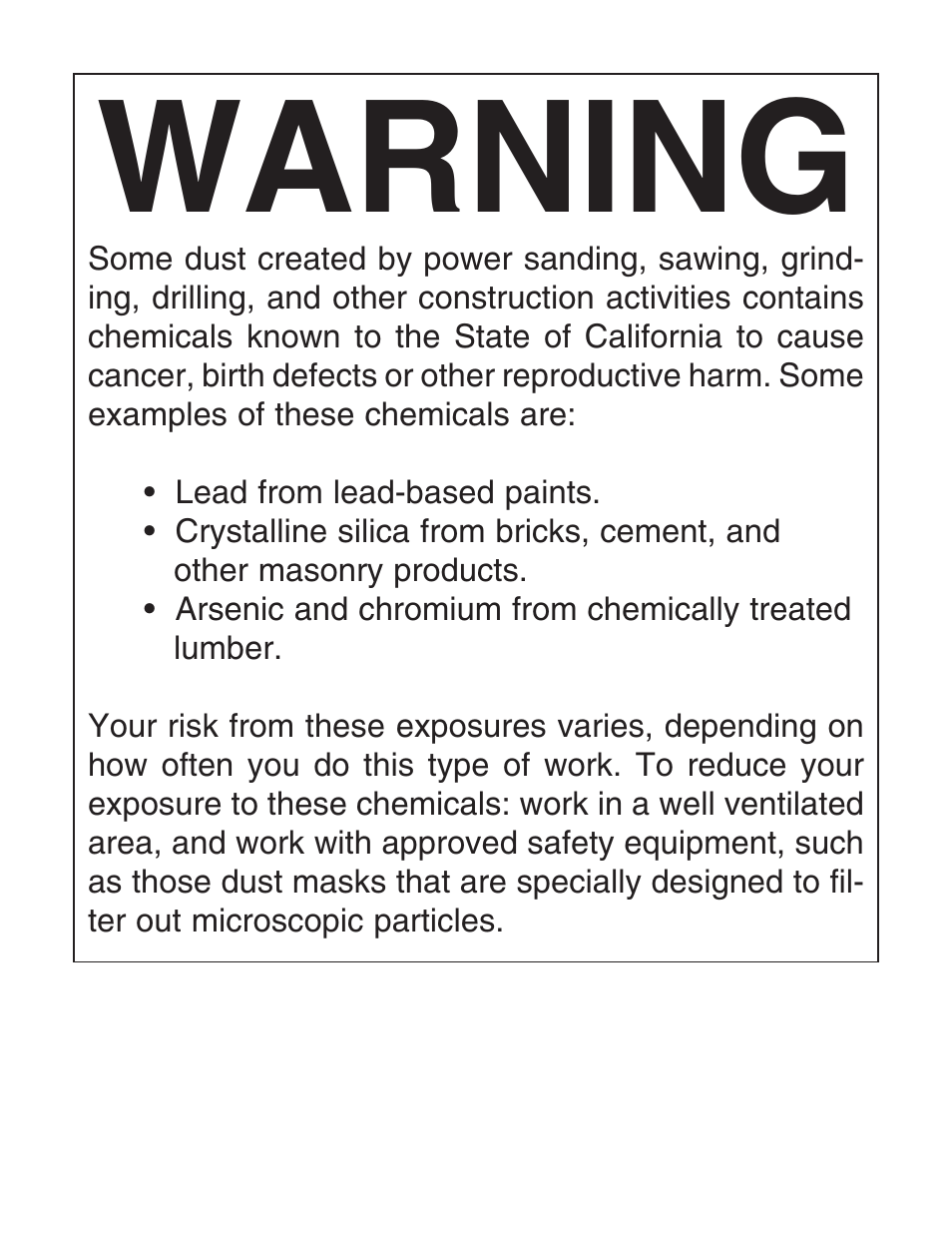 Warning | Grizzly Model G8027 User Manual | Page 2 / 32