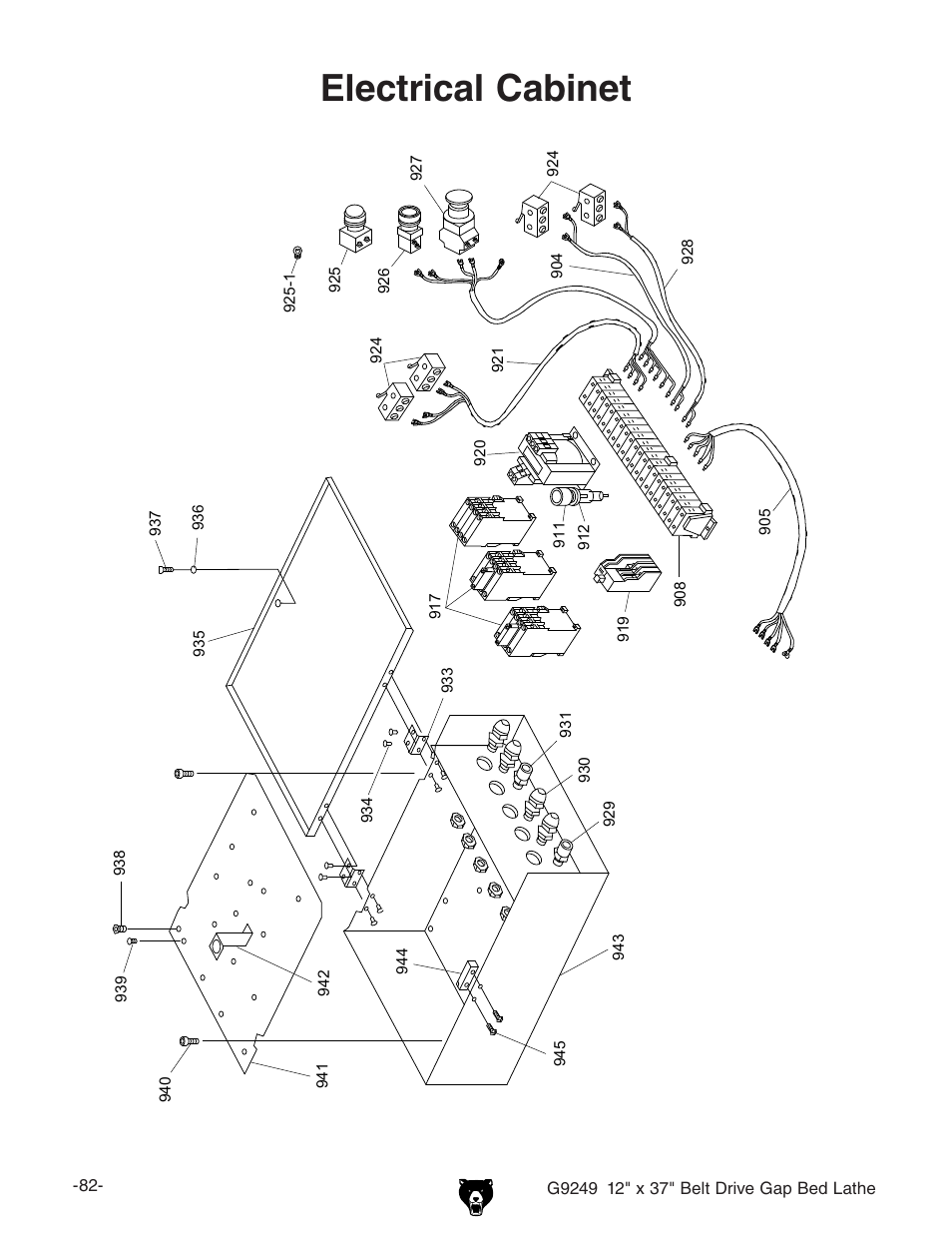 Electrical cabinet | Grizzly G92490 User Manual | Page 16 / 20