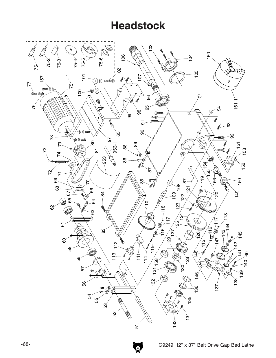 Headstock | Grizzly G92490 User Manual | Page 2 / 20