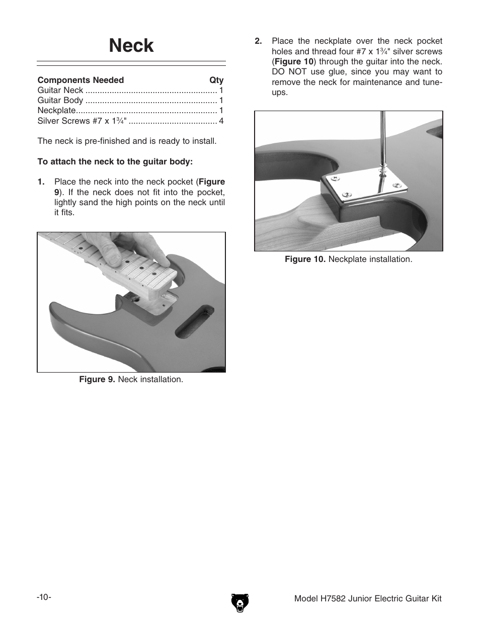 Neck | Grizzly H7582 User Manual | Page 12 / 32