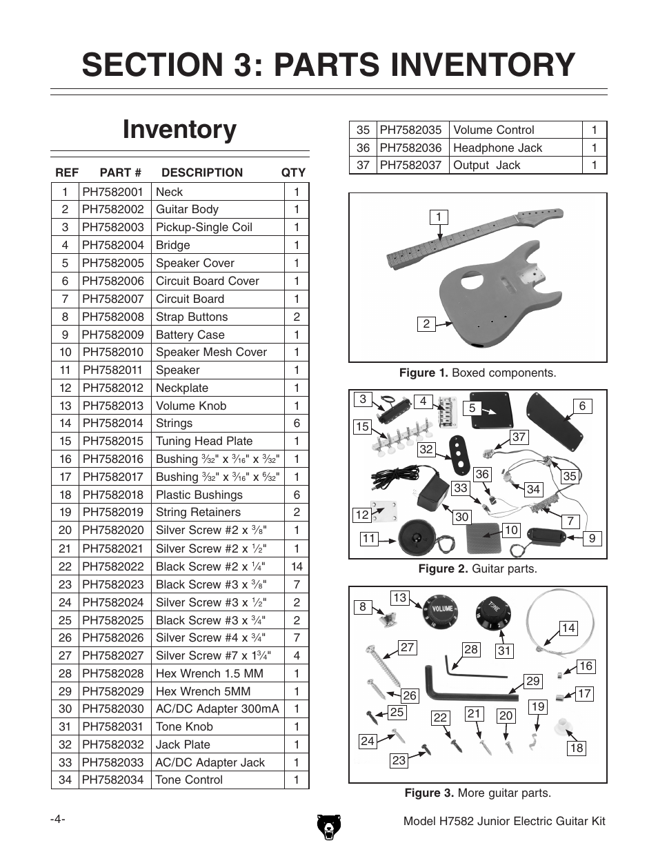 Inventory | Grizzly H7582 User Manual | Page 6 / 32
