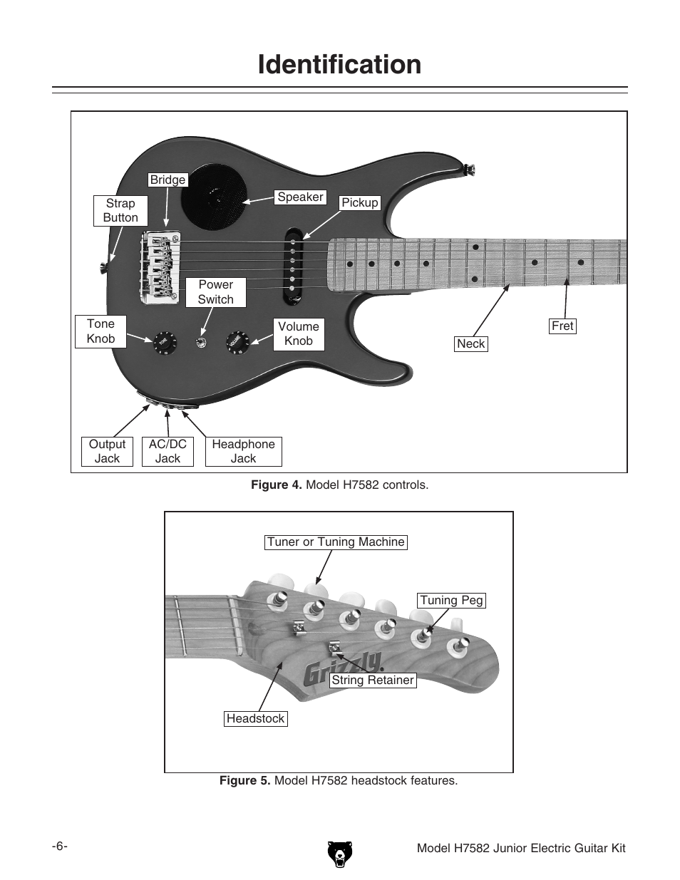 Identification | Grizzly H7582 User Manual | Page 8 / 32
