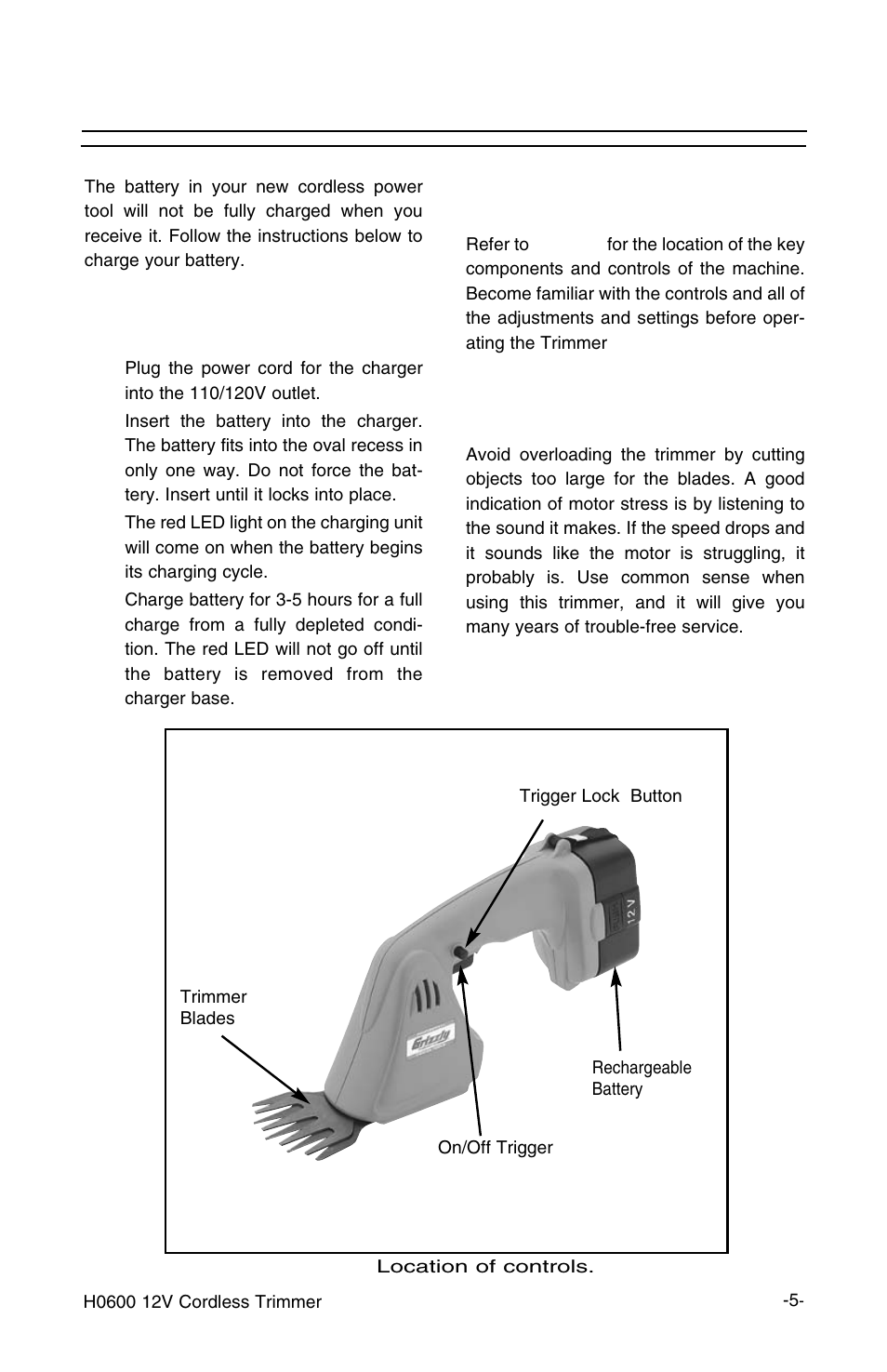 Before you start, Control location, Operating tips | Grizzly H0600 User Manual | Page 6 / 9