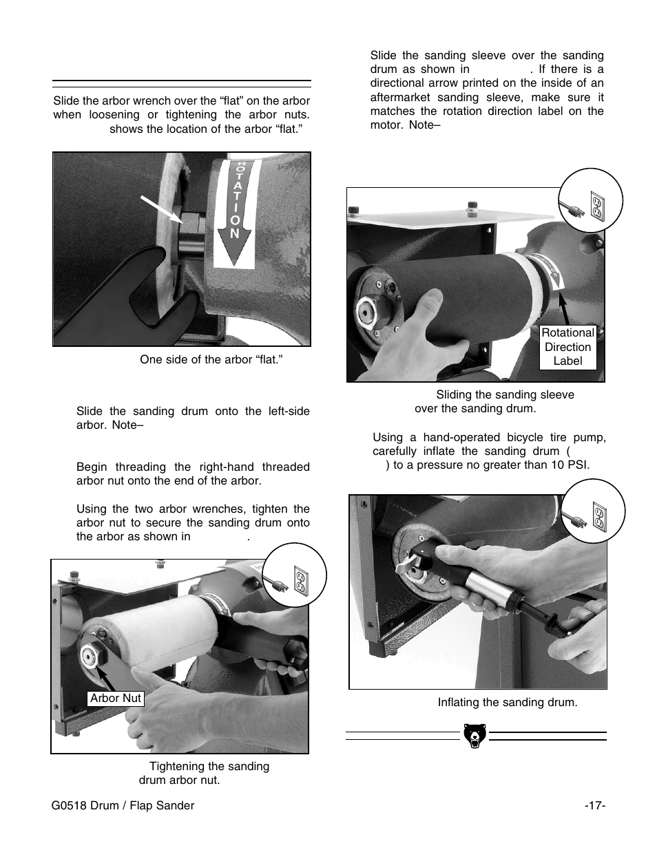 Sanding drum | Grizzly G0518 User Manual | Page 19 / 39