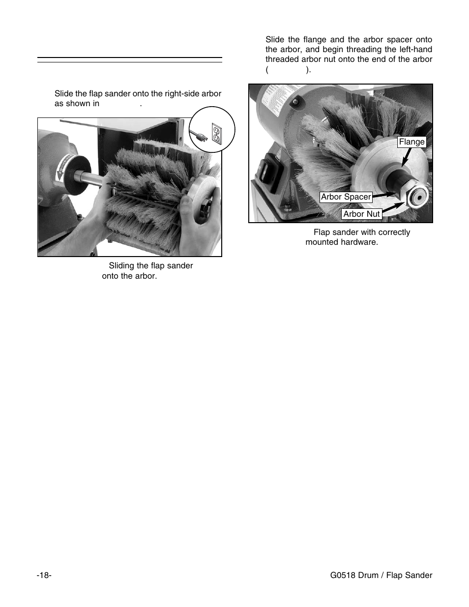 Flap sander | Grizzly G0518 User Manual | Page 20 / 39