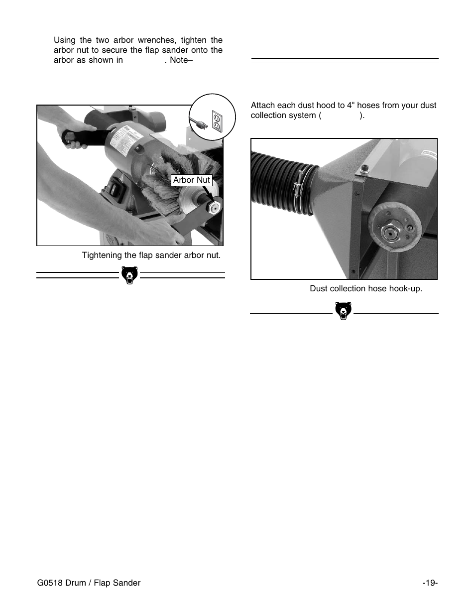 Dust collection | Grizzly G0518 User Manual | Page 21 / 39