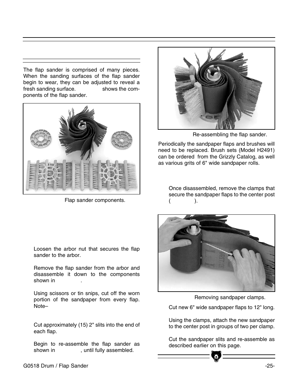 Flap sander | Grizzly G0518 User Manual | Page 27 / 39