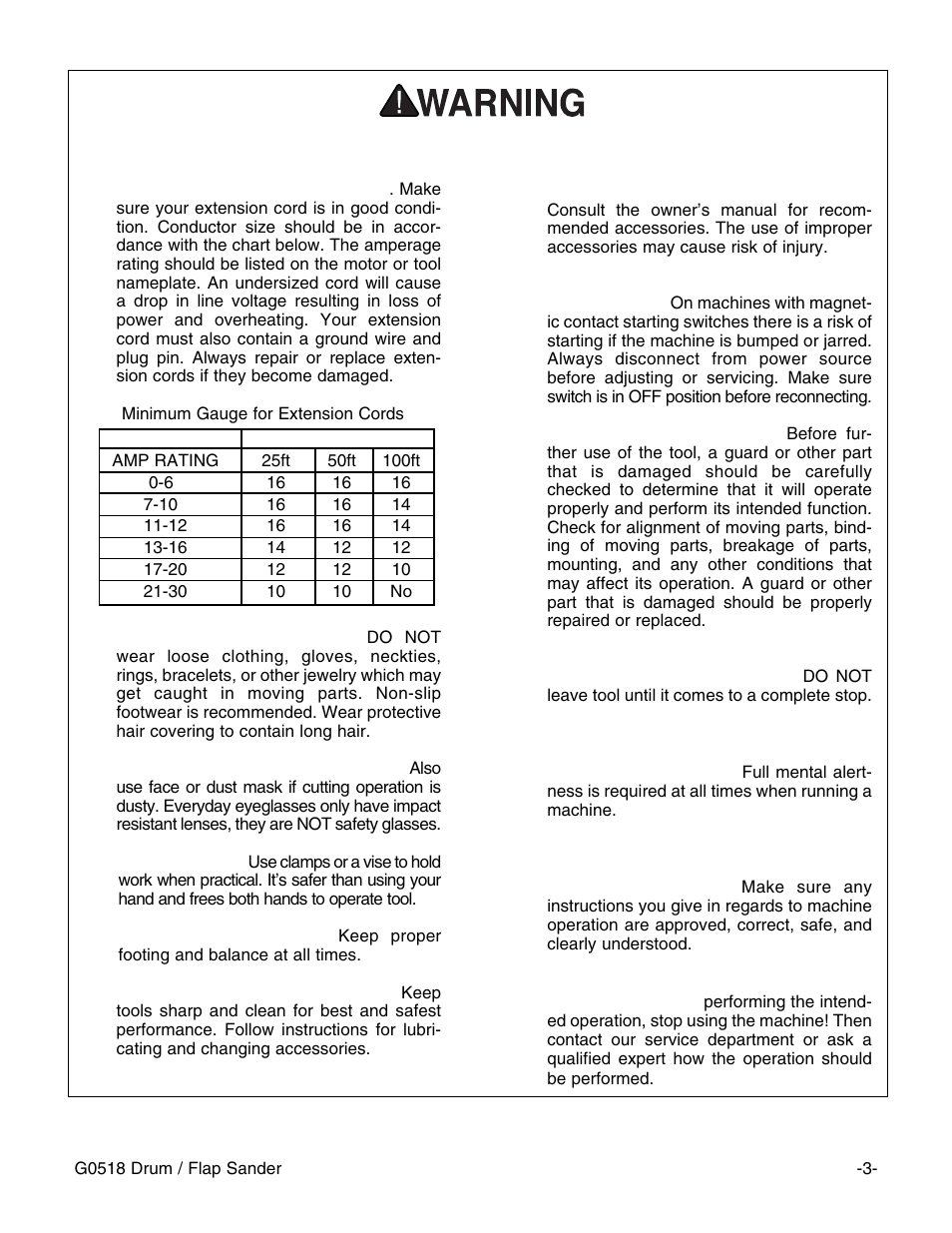 Safety instructions for power tools | Grizzly G0518 User Manual | Page 5 / 39