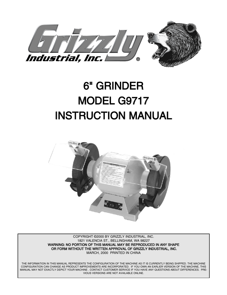 Grizzly G9717 User Manual | 17 pages