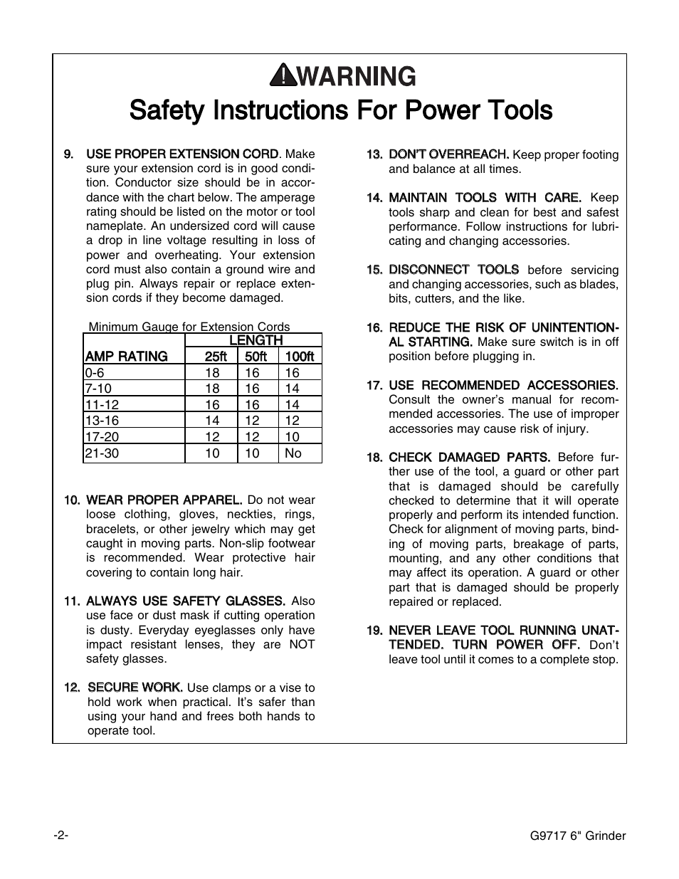 Grizzly G9717 User Manual | Page 3 / 17