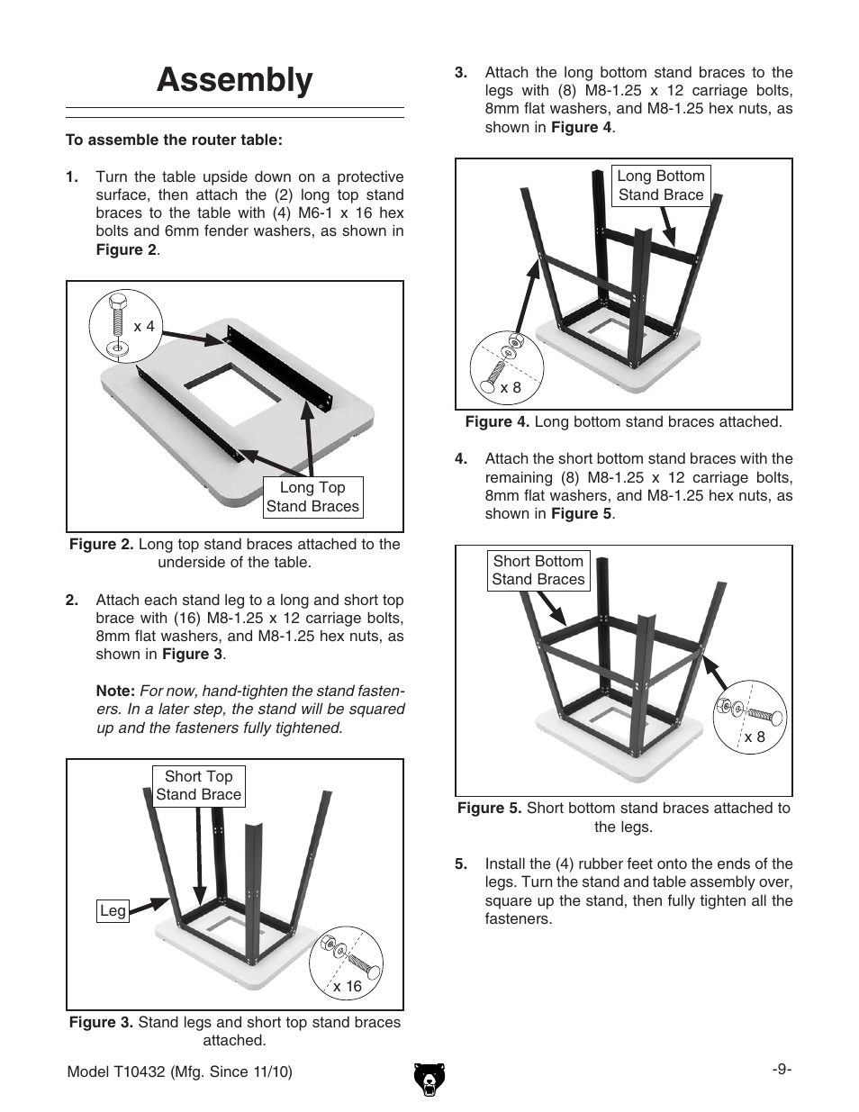 Assembly | Grizzly T10432 User Manual | Page 11 / 28