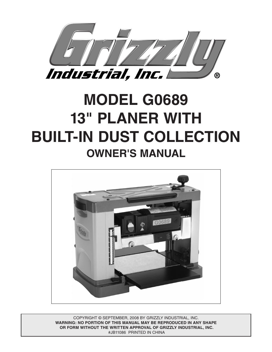 Grizzly G0689 User Manual | 44 pages