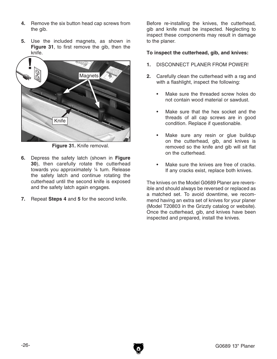 Grizzly G0689 User Manual | Page 28 / 44