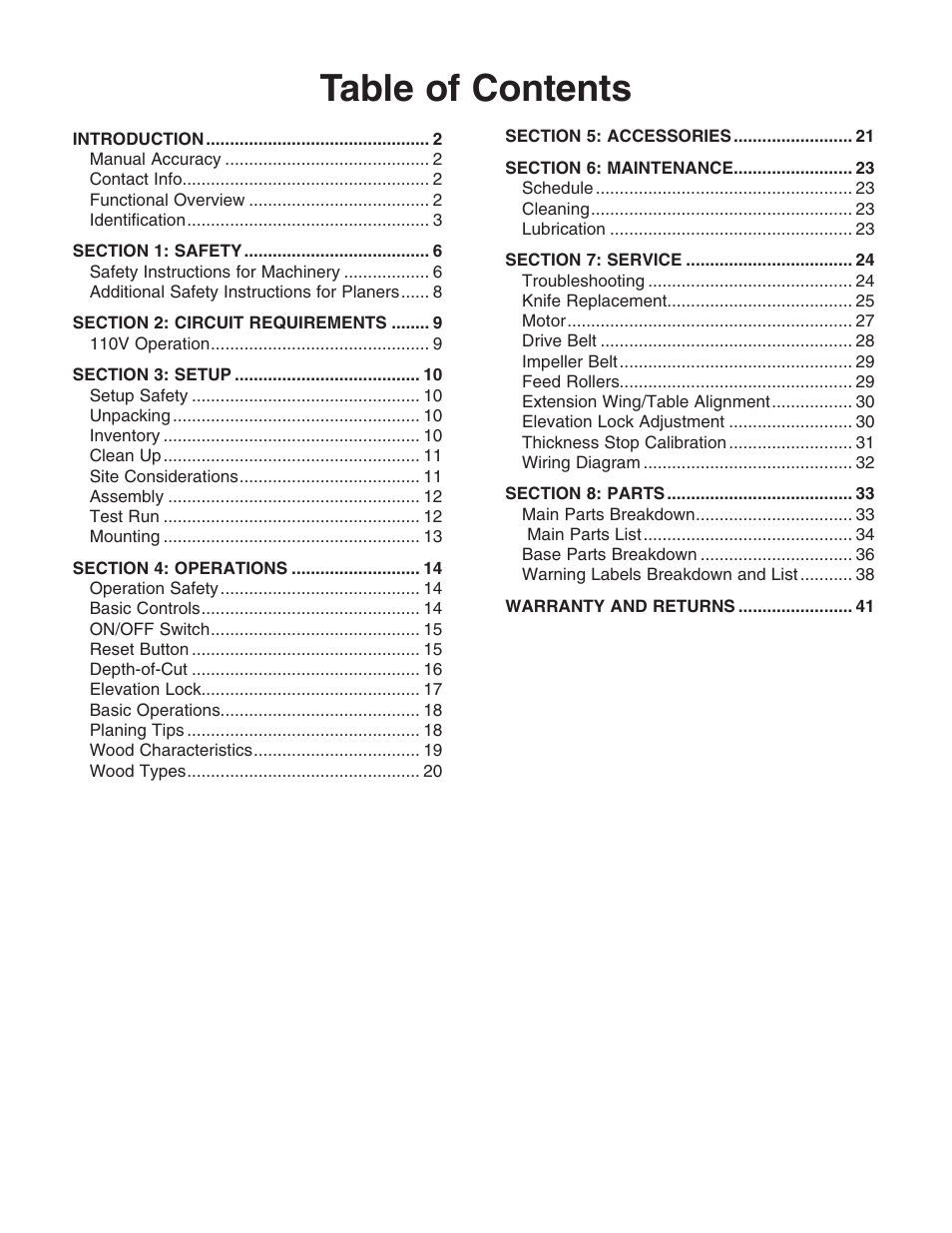 Grizzly G0689 User Manual | Page 3 / 44