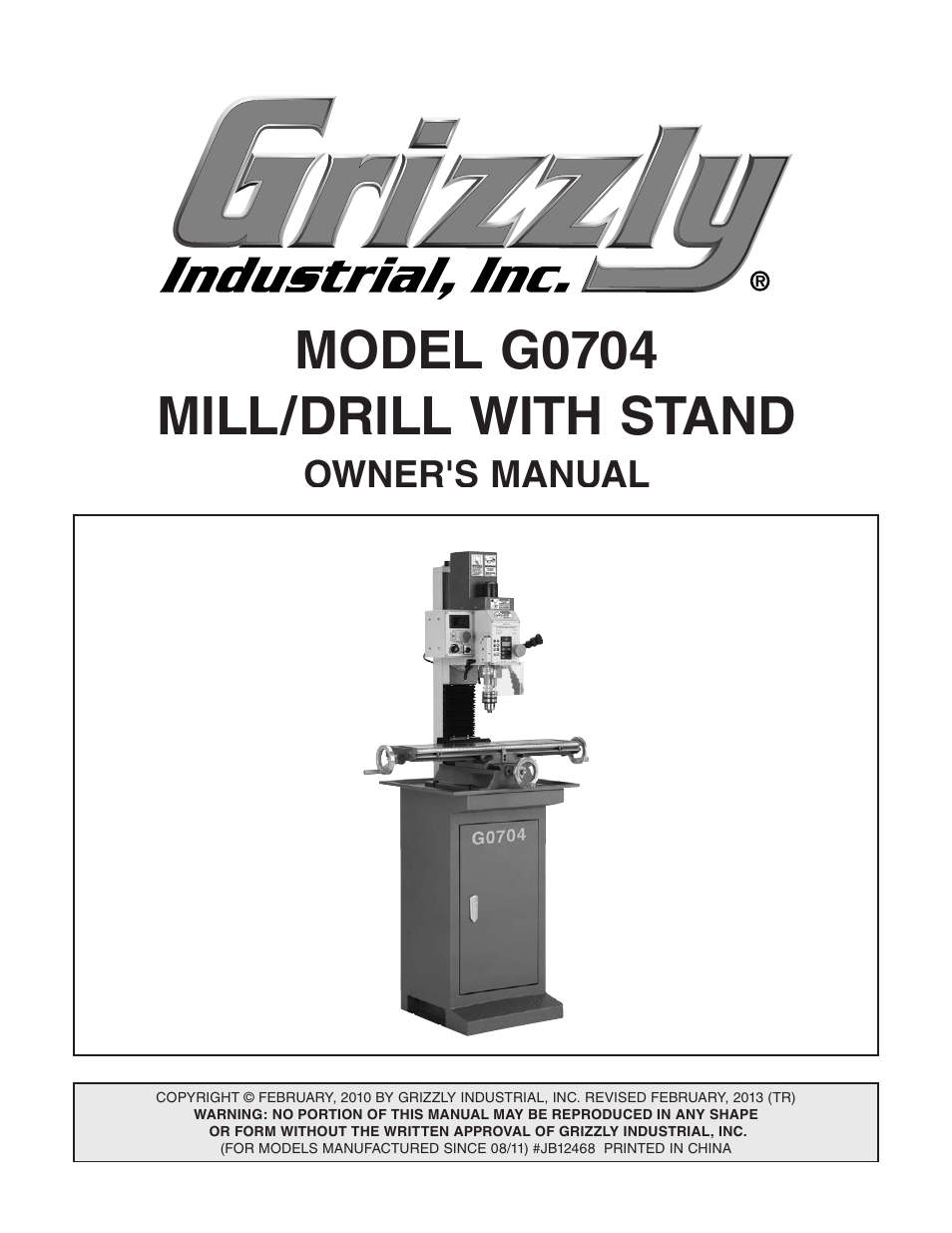 Grizzly G0704 User Manual | 60 pages