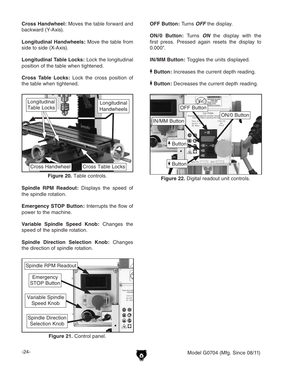 Grizzly G0704 User Manual | Page 26 / 60