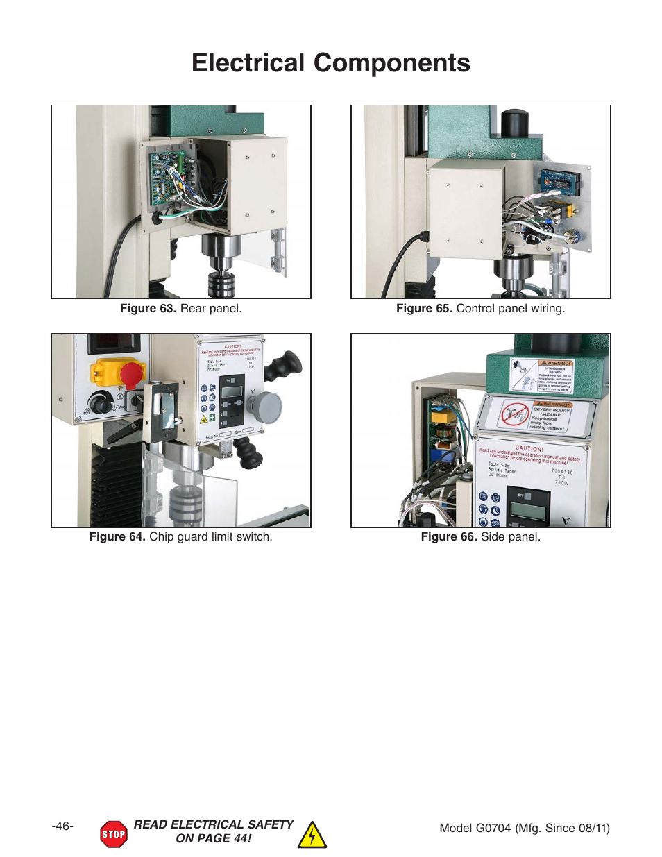 Electrical components | Grizzly G0704 User Manual | Page 48 / 60