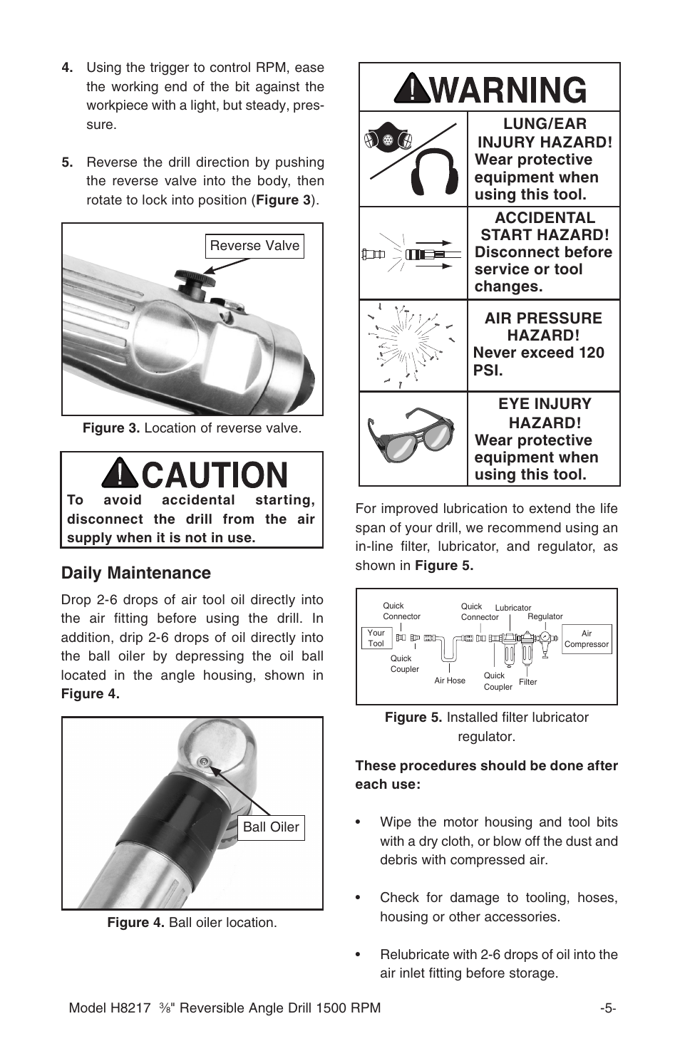 Daily maintenance | Grizzly H8217 User Manual | Page 7 / 8