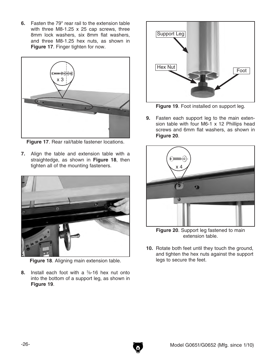 Grizzly G0651 User Manual | Page 28 / 104