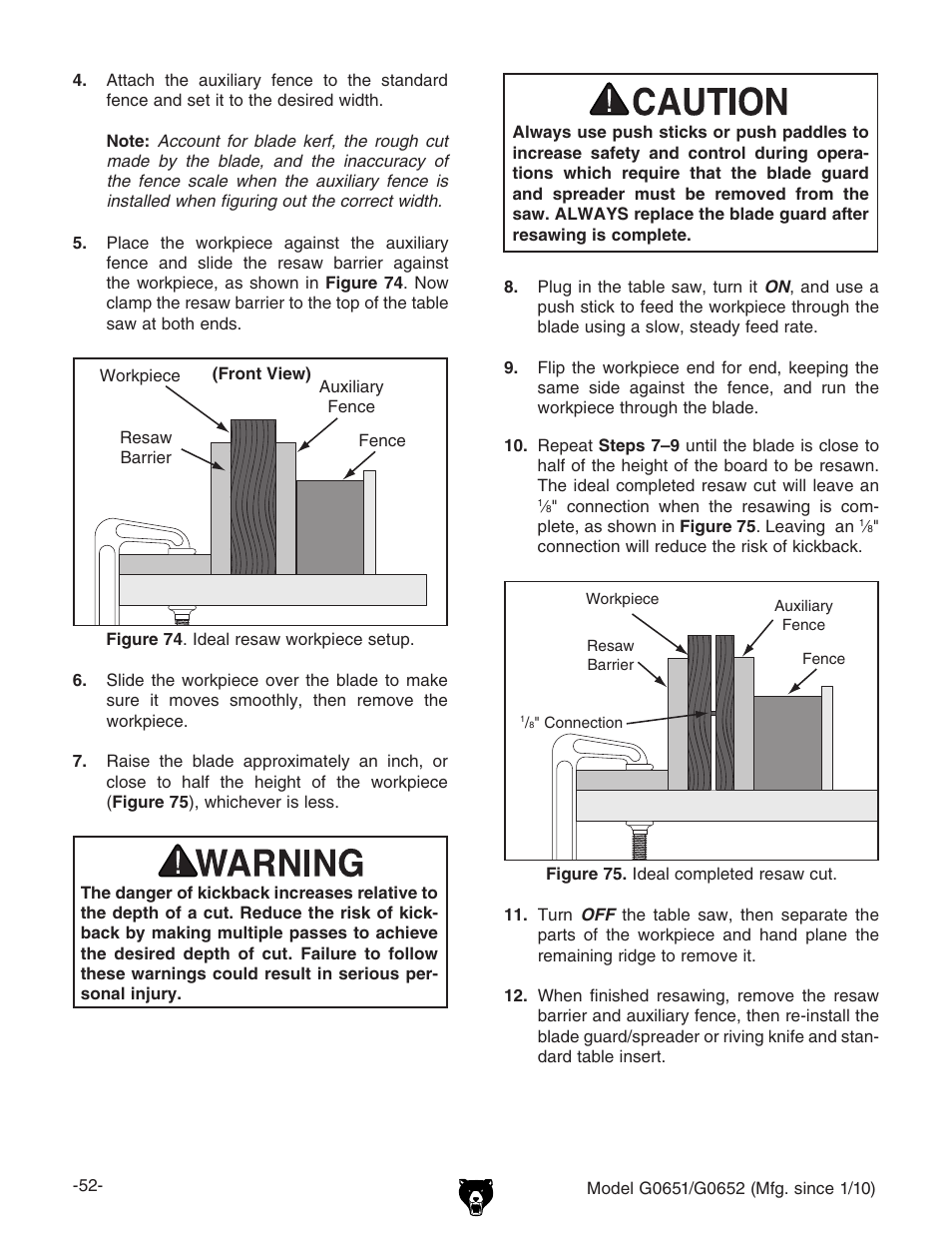 Grizzly G0651 User Manual | Page 54 / 104