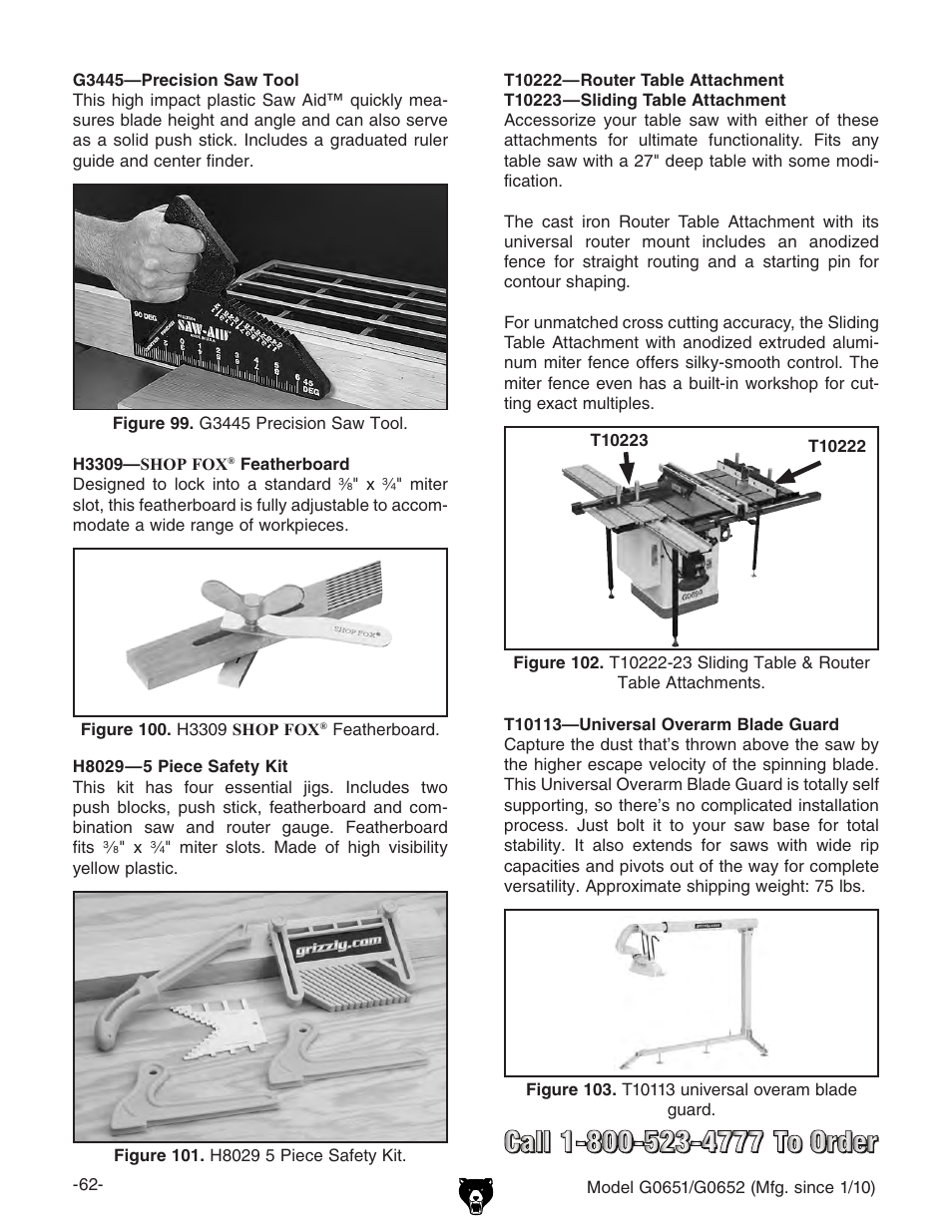 Grizzly G0651 User Manual | Page 64 / 104