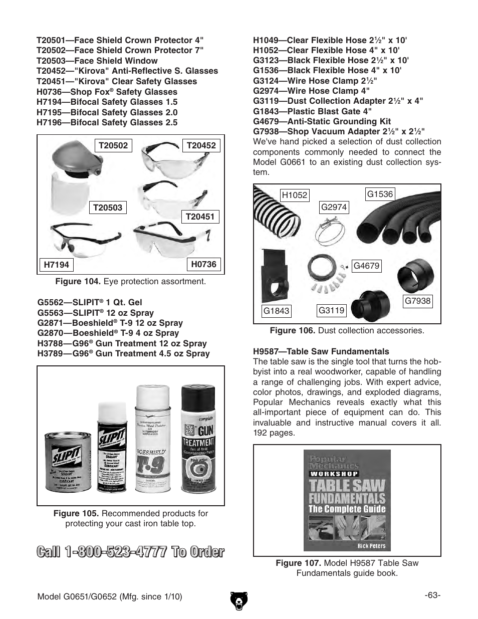 Grizzly G0651 User Manual | Page 65 / 104
